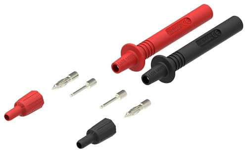 Multicomp Pro 4mm Test Probe Kit – 76-080 | Banana Plug & Probe Body Set with Interchangeable Tips, Red & Black, General Electrical & Electronic Testing
