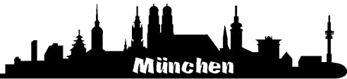 Samunshi® Autoaufkleber München Aufkleber Skyline 20 x 4,3cm schwarz