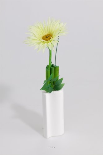 Künstliche – Material Schnitt künstlichen Gerbera Vase Porzellan H 26 cm – wählen Sie Ihr Material: creme 26 x 10 cm