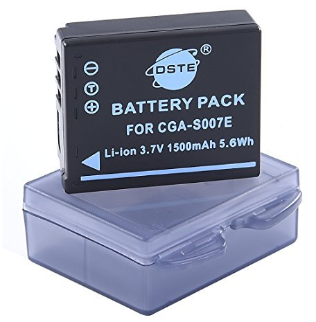 DSTE CGA-S007E Spare Battery Compatible for Panasonic S007E DMC-TZ11 DMC-TZ15 DMC-TZ4 DMC-TZ5 DMC-TZ1 DMC-TZ1-A DMC-TZ1-K DMC-TZ1-S DMC-TZ11GK DMC-TZ15GK