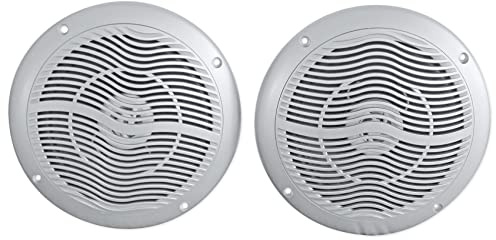Rockville Rmc65s 2-Wege-Lautsprecher für Boote, wasserdicht, 600 W, silberfarben, 16,5 cm