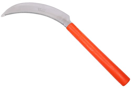Zenport K208P Harvest Sickle with Plastic Handle, Light Serration, 6.5-Inch Stainless Steel Blade , Orange