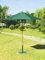 I Giardini Del RE homegarden Sonnenschirm rund aus Holz und Tuch aus Polyester grün
