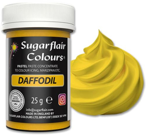 Sugarflair Food Colouring Paste Daffodil, Pastel Highly Concentrated Food Colouring for Buttercream, Sugar Paste, Royal Icing, Cake Decorations and More! Vibrant Colour Food Dye! - 25g