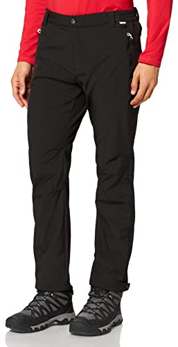 Regatta Geo Softshell II Warm Backed XPT Stretch Breathable Windproof Water Repellent Trousers - Black, 42