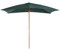 Outsunny Ombrellone da Giardino 2x3 m con Corda e Prese d'Aria, Ombrellone da Esterno con 6 Stecche in Legno, Bambù e Poliestere 180g/㎡, per Cortile, Terrazza e Balcone, Verde Scuro
