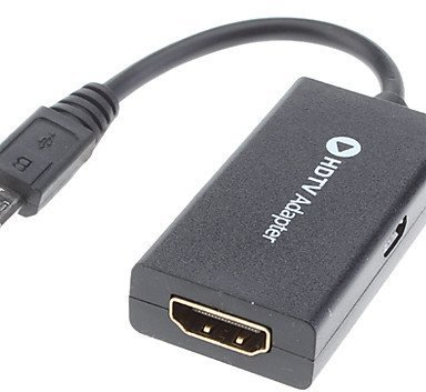 Dragon Trading® Adaptateur micro-USB vers HDMI (non compatible avec Galaxy S3/S4/Note2/Note3) Noir