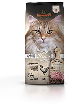 LEONARDO Adult GF Maxi [15kg] Katzenfutter | Getreidefreies Trockenfutter für Katzen | Alleinfuttermittel für große Katzenrassen ab 1 Jahr