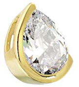 NKlaus Träne Tropfen Kettenanhänger 333 8 Karat Gold gelbgold 8x6mm Damen Zirkonia weiß 9204