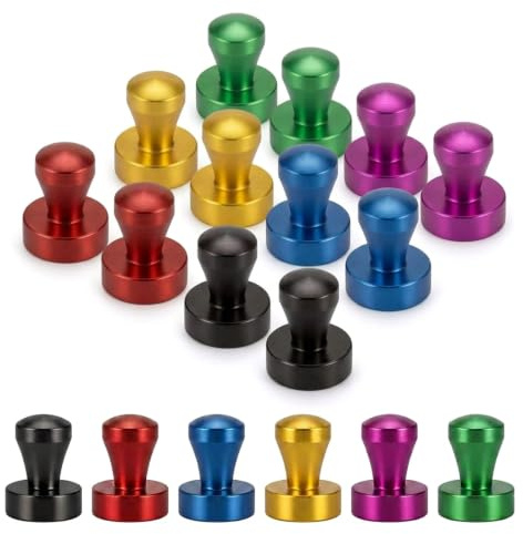 Ant Mag 18 Stück Neodym Magnete Push Pins 12 x 16mm 6 Farben Magnete für Magnettafel, Whiteboard,Kühlschrank Pinnwand DIY mit