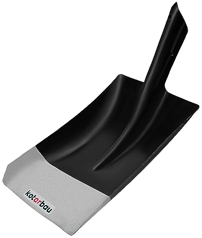 KOTARBAU® Robusta pala de arena de 295 x 245 mm, para mango de 38 mm de diámetro, pala de acero para recoger alimentos a granel sin mango.