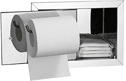 Support De Rouleau De Papier Toilette Encastré Avec Rangement, Distributeur Rouleau Papier Hygiénique En Acier Inoxydable Support Mural étanche Pour Salle De Bain, Porte Droite