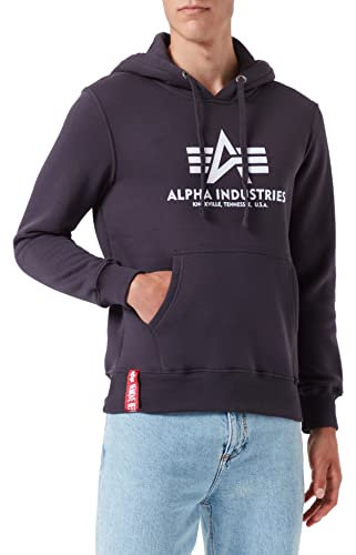 Alpha Industries Basic Hoody Kapuzensweat für Herren Iron Grey