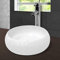 ECD Germany Lavabo Salle de Bain - Ø 400 x 350 x 155 mm - en Céramique - Rond - Blanc - Vasque à Poser sur Meuble - Lave-Mains Évier - Drain avec Connexion Standard - Matériel de Montage Non Inclus