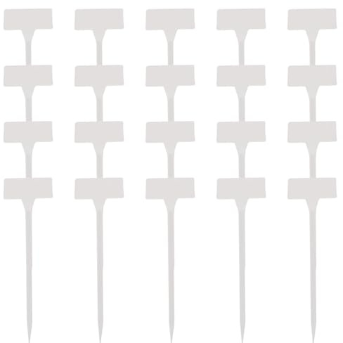 HEMOTON Lot de 20 étiquettes de plantes en plastique imperméables en forme de T pour identifier les plantes et les pépinières, 30 cm