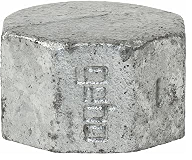 Temperguss-Gewindefitting verzinkt Kappe Achtkant, 2 Zoll, Typ 300, DVGW