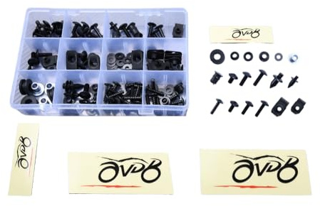 avdb-moto Kit visserie carénages M5, M6 compatible avec YAMAHA YZF R125 R-125 2008-2013, YZF R125 R-125 2014-2018 (Noir)