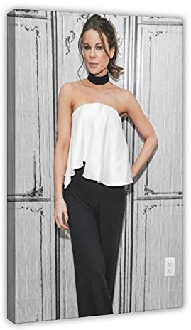 HUANGCHOU Schauspieler-Poster Kate Beckinsale 44 Leinwand Poster Schlafzimmer Dekor Sport Landschaft Büro Zimmer Dekor Geschenk 40 x 60 cm Rahmen: