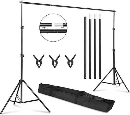 Alightup Studio Photo Support Fond Photo Kit de Système de Support de Réglable avec 1 Sac de Transport pour Photographie Portrait & Studio Diffusion en Direct Mariage