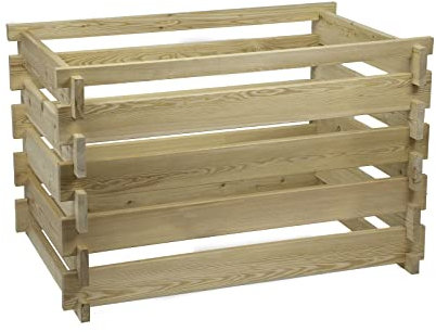 Holzkomposter Lärche 80x120xH100 cm mit Holz-Stecksystem Komposter Komposte Steckkomposter Kompostsilo