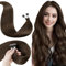 LaaVoo Nano Extensions Echthaar Braun Nanoring Extensions Unsichtbarer 40cm Nano Ring Extensions Echthaar Glatt 50g 50s #4