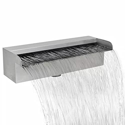 Festnight Schwalldusche Edelstahl 30 cm Pool Wasserfall Brunnen Schwallbrause Pool Wasserschwall Poolfontäne Poolbrunnen für Schwimmbad Garten Teich