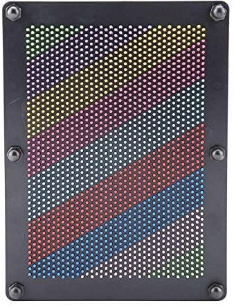 Joyzan 3d Art Sculpture, Novel Pin Toy Metal Board Impression Colorful Hand Mold Sculpture Needle Toys Painting Sculptures Desk Rainbow Picture Gadget Frame Novelty Desktop Gadgets Face Retro Game