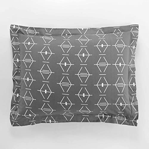 douceur d'intérieur, Aristide Kopfkissenbezug, flach, 50 x 70 cm, Anthrazit, 100% Baumwolle,