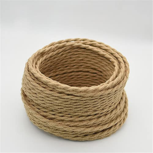 Filo Elettrico,Cavo Elettrico Vintage Ropetwisted Yellow Electrical Electrical Wire 2 * 0.75mm Corda di canapa Woventlexile Wiretwisted Cavo intrecciato intrecciato Cavo a sospensione retrò ( Color :