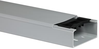 10m KOMIB Kabelkanal/Kabelkanäle/Kabelführung - Verschiedene Größen und Farben - Schraubbar - 5 x 2m Stangen - (Grau - Steingrau, 90 x 40 mm)
