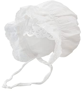 Kisangel 1Stk Baby-Spitzenmütze Kleinkind-Mütze Schutzengel-Schlüsselanhänger Tiara Hüte entzückende Spitzenkappe Baby-Spitzenkappe Sommer Kopfbedeckung Babymütze Spitzenhut neugeboren Weiß