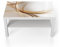 DEQORI Glastisch | weiß groß 90x50 cm | Motiv Elegante Goldene Wellen | ausgefallener Beistelltisch aus Glas | Hochglanz Couchtisch fürs Wohnzimmer | moderner Couch Tisch mit Design