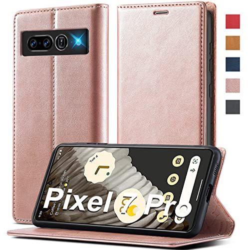 Handyhülle für Google Pixel 7 Pro - Leder Flip Wallet Schutzhülle Mit Schutzfolie, Klappbar, Stoßfest für 5G