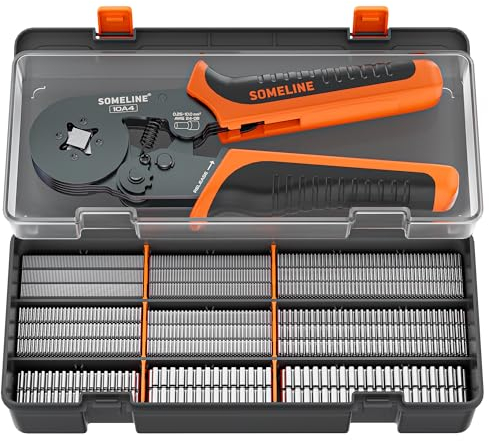 SOMELINE® Crimpadora Terminales Cables Electricos, 9 tipos de terminales no aislados 0,25-10mm², Crimpadora, Alicates Electricista, Herramientas Electricista, Alicates de Terminales Crimpadora
