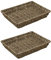 JVL Hand Woven Seagrass Rectangular Storage Tray, H:6 x W:33 x D:25cm, Capacity:4L, Set of 2