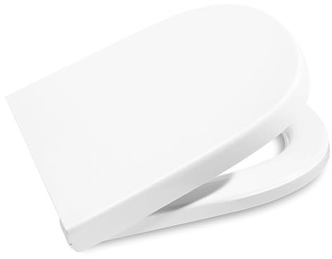 Trintion Square Toilet Seat Soft Close with Quick Release White Toilet Seats for Easy Cleaning Easy Installation with Top Fixing Adjustable Hinges Standard Toilet Seat