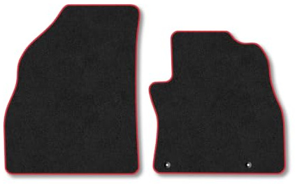 Peugeot Bipper (2008-2017) Carpet Car Mats | Red Edge Trim Tailored Fit Floor Mats Full Coverage Protection Accessories Easy Clean Anti Slip Made in the UK