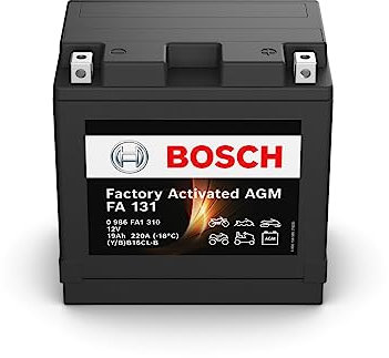 Bosch FA131 - Batería para Motocicletas AGM - 12V 220A 19Ah - Adecuada para motocicletas, motos de enduro, scooters, quads, motos de agua - Compatible M4F46, BB16CL-B
