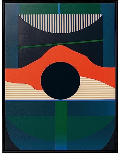Kare Design Gerahmtes Bild Sunset Blau/Grün, Leinwand, Wanddekoration, Kunstwerk, Abstrakt, Modern, Wohnzimmer, Schlafzimmer, Flur, 75x100cm