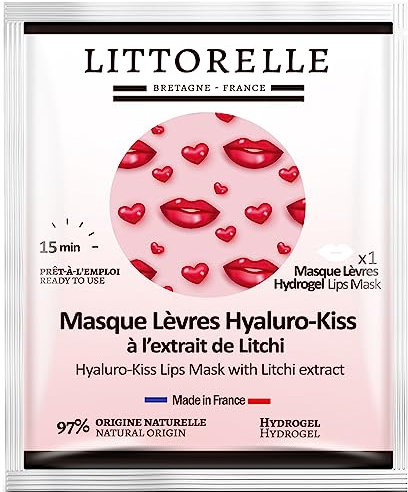 Maschera per Labbra Idratante, Volumizzante e Anti-Invecchiamento al Litchi - Patch Contorno Labbra in Hydrogel - 97% di Origine Naturale - Made in France – Labbra Morbide, Lisce e Toniche