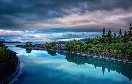 Jigsaw Puzzles For Adults 1000 Lake Tekapo New Zealand Under A Gloomy Sky 75 * 50Cm