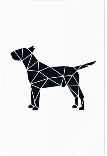 JUNIWORDS Poster, Bullterrier, Origami-Stil, 20 x 30 cm (1010172)