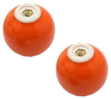 2 Stück Keramikgriff Mehrfarbig Kugel Türknöpfe für Kinder Niedlicher SchubladeKnauf Möbelgriffe Einloch Porzellan Schrankknöpfe für Schränke,Wohnzimmer (Orange,L)
