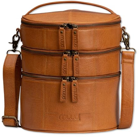 Frida's Wollhaus muud Bturn handgefertigte Projekttasche für Strick- und Häkelobjekte 2 Farben (Whsky)