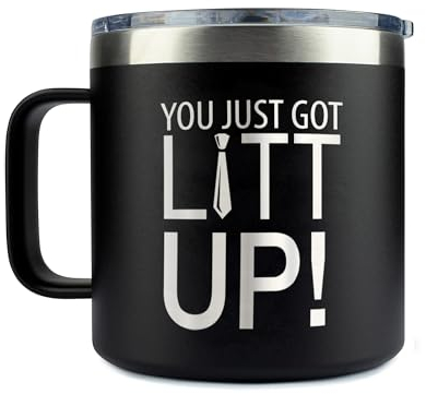 Louis-Litt Kaffeebecher mit Aufschrift You Just Got Litt Up!, Harvey-Specter, lustiger Kaffeebecher, 400 ml, offizielle Louis-Litt-Tasse, 400 ml, Geschenk für Männer und Frauen