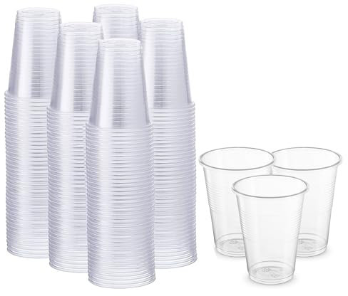 CHEF ROYALE Paquete de 1000 vasos de plástico transparente desechables de 7 onzas, vasos de plástico duraderos y desechables para viajes, fiestas y eventos, vasos de 180 ml (1000)