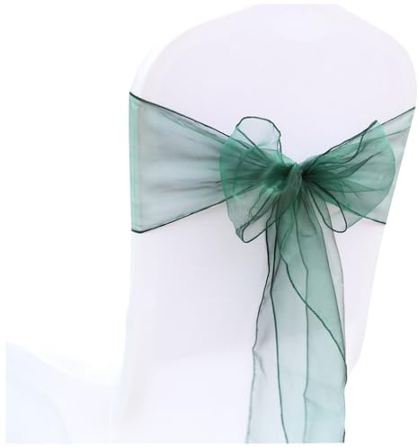 Wisafory 5 Stück Stuhlschleifen Organza Stuhl Schärpe Schleife Band Stuhlhussen Stuhl Organza Schleifenband Dekoration für Hochzeit Zeremonie Event Feier Party 18 x 275 cm Grün 5# 5 Stück
