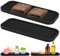 TAIHOBO 2PCS Silicone Kitchen Sink Organiser, Silicone Kitchen Tray Soap Tray, Non-Slip Bathroom Tray Organiser Kitchen Sink Sponge Holder for Cups Detergent, Brushes or Potted Plants (Black)