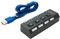 SYSTEM-S USB 3.0 Hub 4X Typ A Buchse zu Micro B Buchse mit Kabel Schalter Adapter in Schwarz