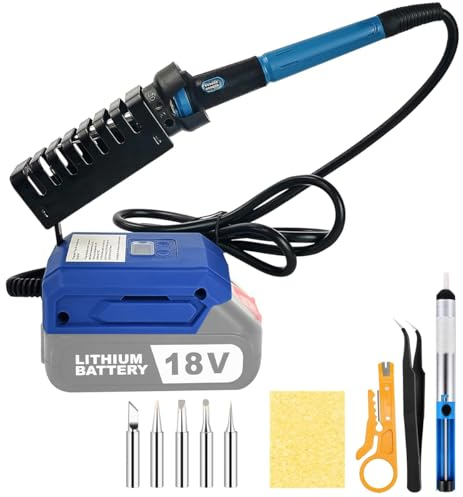 Set Saldatore a Batteria, Compatibile con Batteria Makita 18V, Saldatore a Temperatura Regolabile, 5 Punte di Saldatura, per Taglierina a Caldo, Matita Per Pirografia (senza batteria)